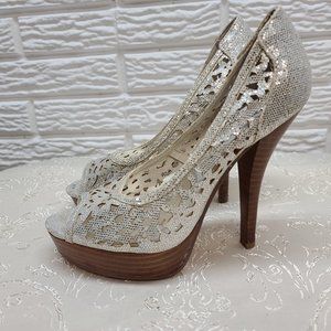 Naughty Monkey Laser Cut High Heels Size 7
